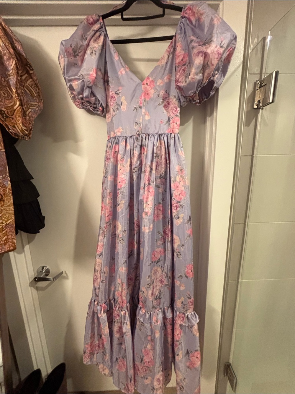 NWT LoveShackFancy Ida Hibiscus Lavender Purple Floral Taffeta Maxi Dress Gown 8 - Picture 11 of 15
